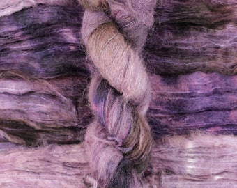 Waning Crescent - 74/36 baby suri alpaca/silk lace weight yarn, Suri Cloud, purple semisolid brushed alpaca/silk yarn