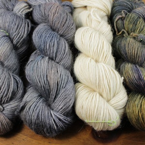 Wisdom of the Moon Shawl Kit knitting kit, baby alpaca/merino/silk hand dyed yarn, DK weight yarn, stranded colorwork shawl kit image 8