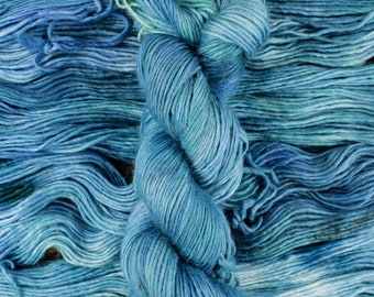 Sulis - 40/40/20 superfine alpaca/merino/silk, Aurora DK,  blue green teal aqua single ply medium weight yarn