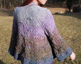 Fallow Fields Shweater Kit - sweater shawl knitting kit, 100% organic superfine merino yarn, fingering weight, shawl with sleeves knit kit