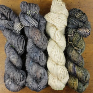 Wisdom of the Moon Shawl Kit knitting kit, baby alpaca/merino/silk hand dyed yarn, DK weight yarn, stranded colorwork shawl kit image 7