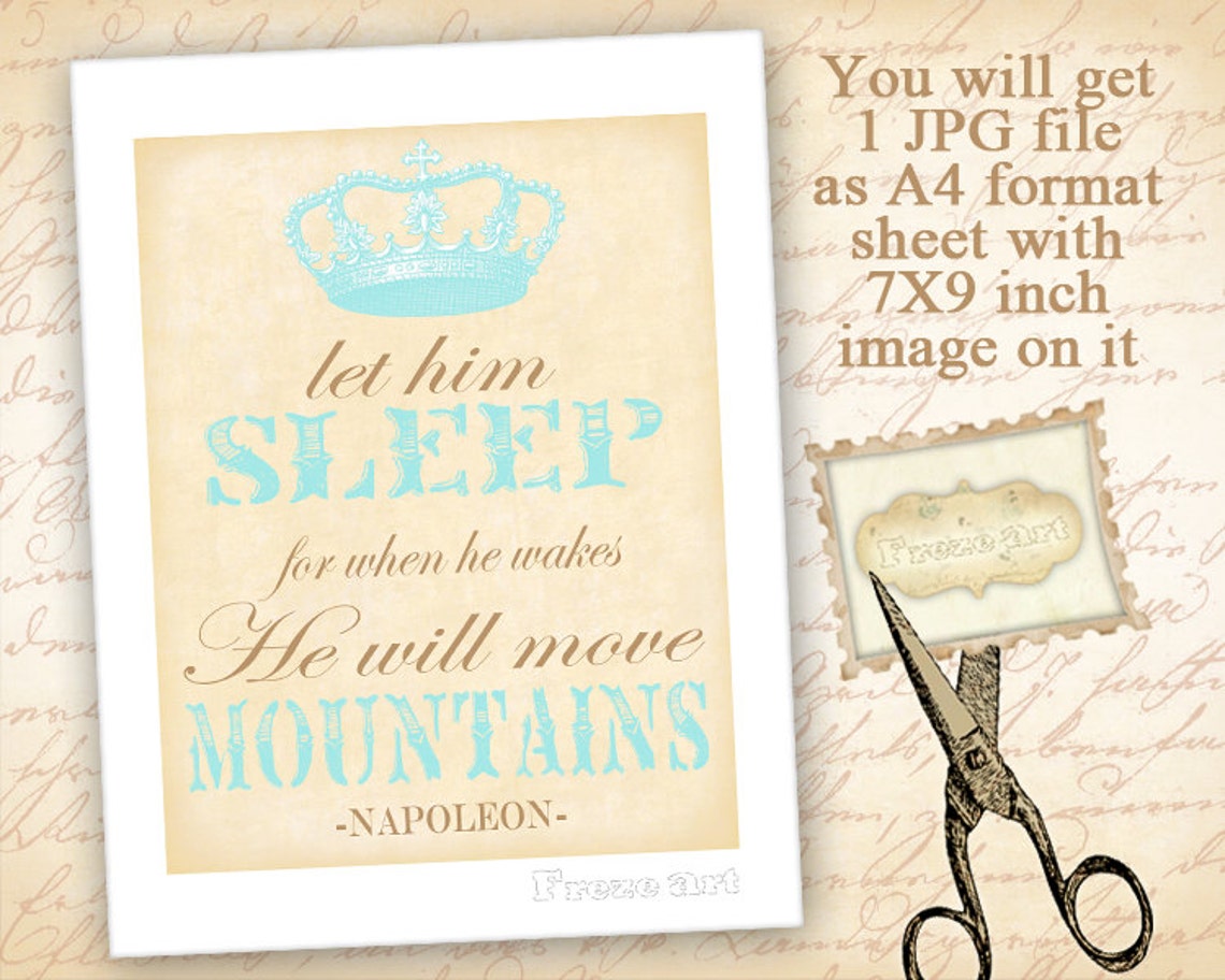 Baby boy nursery art print on Printable sheet Large transfer | Etsy