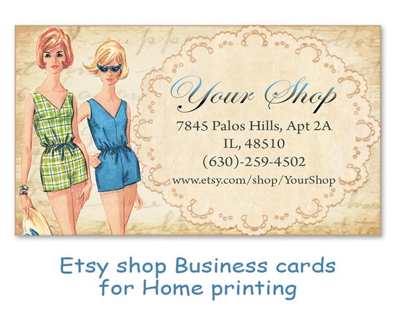 Fashion Business Cards On Printable Digital Collage Sheet For Etsy
