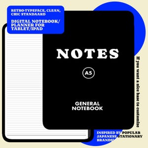 Police de caractères rétro, standard, épurée | Agenda numérique pour iPad | GoodNotes et Notability