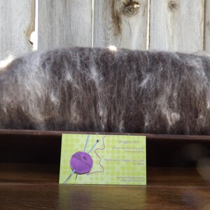 Natural Color - Un-Dyed - Black Sheeps Wool and Blue (Gray) English Angora - Batt for Spinning- 60/40 - 2 oz