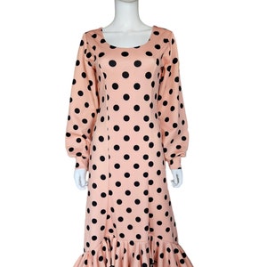 Flamenco Dress vestido de flamenco  Rose Pink and Black  polka dots