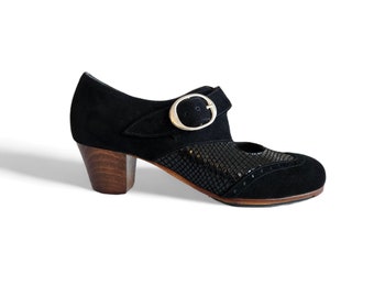 Flamenco Shoes Professionals Brand New Fatima ARTEFYL Black Suede Choose Your Size