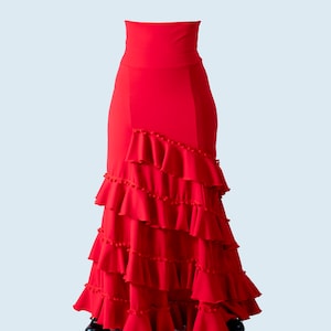 Flamenco Skirt falda de flamenco Red ruffles