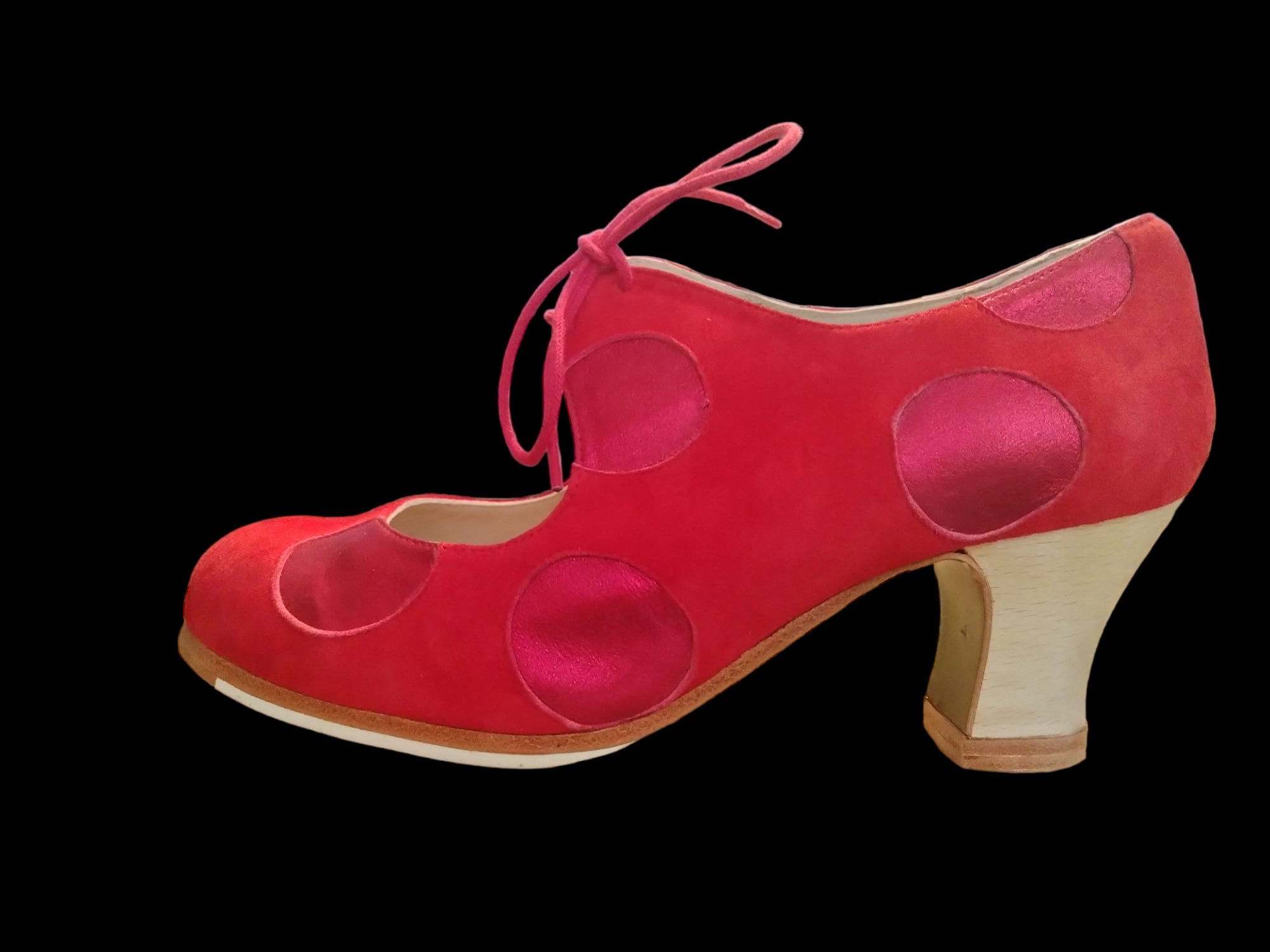 Flamenco Shoes Professionals brand new Lunares  Red suede choose your size