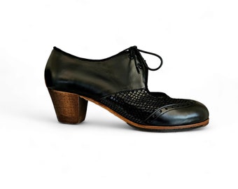 Flamenco Shoes Professionals brand new Fatima Cordones  ARTEFYL black leather choose your size