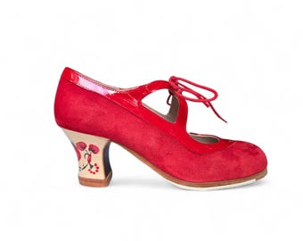 Flamenco Shoes Professionals nuovissima Candor Red Suede e vernice