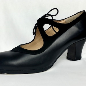 Zapatos de Flamenco Negros de Piel