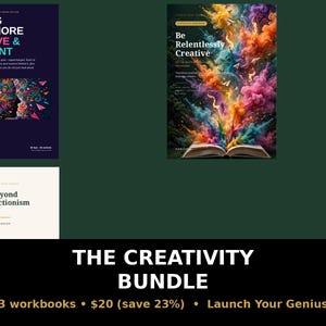 Bundel met werkboeken over creativiteit | 3 boeken | Wees onophoudelijk creatief, op 42 manieren, voorbij perfectionisme
