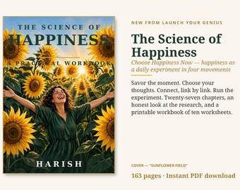 Happiness Workbook | The Science of Happiness | Positive Psychology Workbook | Printable Self Help PDF | Wellbeing Journal