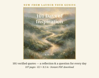 101 Days of Inspiration | Daily Inspirational Quotes Book | Daily Reflection Journal & Gift Book | Printable PDF