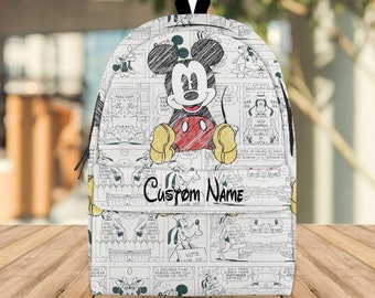 Vintage Mickey Backpack, Mickey Bag, Custom Backpack, Travel Bag, Back To School Bag, Office Backpack