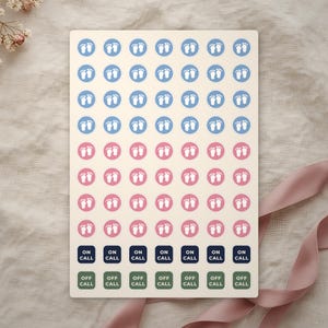 Birth Calendar Stickers - Baby Feet & On Call