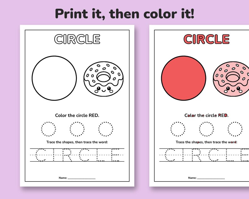 Shapes Coloring Book for Kids, Learn Shapes and Colors, Shape Tracing ...