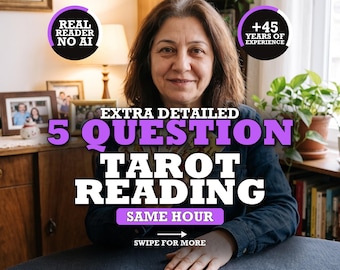 Tarotkortläsning med 5 frågor | Svar på kärlek, karriär och framtid | Noggrann tarotkortläsning för klärvoyant syn | Samma timme