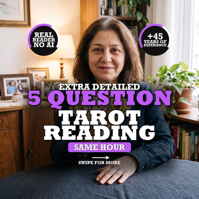 5 Question Tarot Reading | Love, Career & Future Answers | Accurate Clairvoyant Tarot Cards Reading | Same Hour image 1
