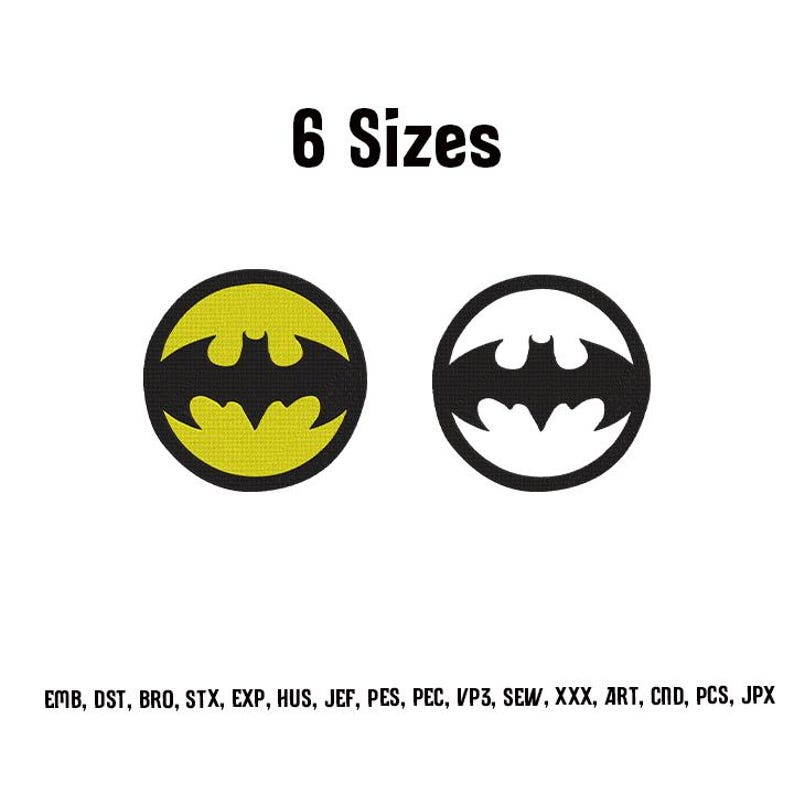 Batman Logo Machine Embroidery Design, Bat Symbol Embroidery File ...