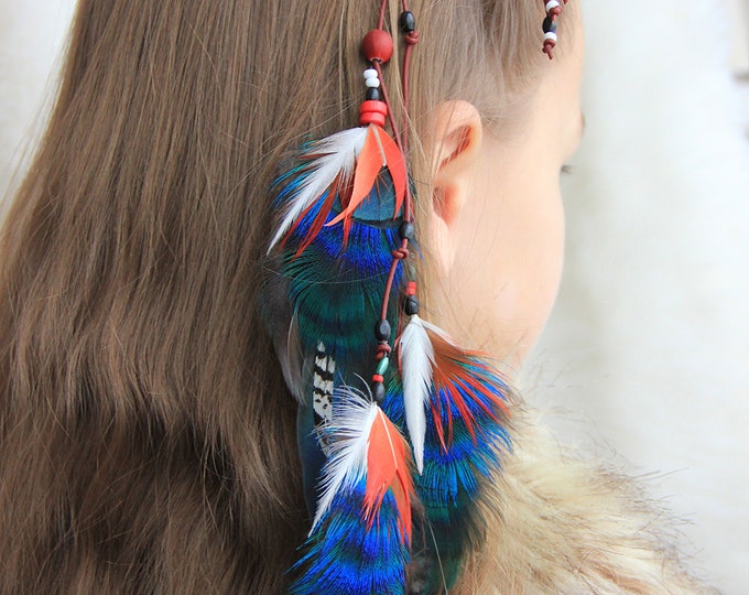 Green Feather Hair Extension Green Feather Hair Fascinator Green