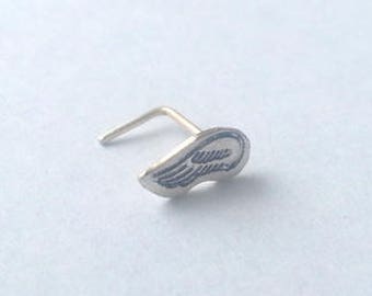 Angel wing nose stud sterling silver