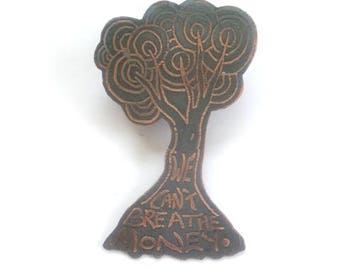 Tree enviromental pin badge brooch