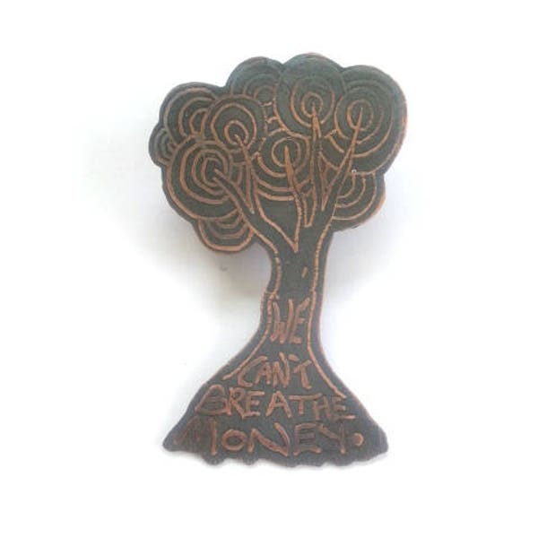 Tree enviromental pin badge brooch