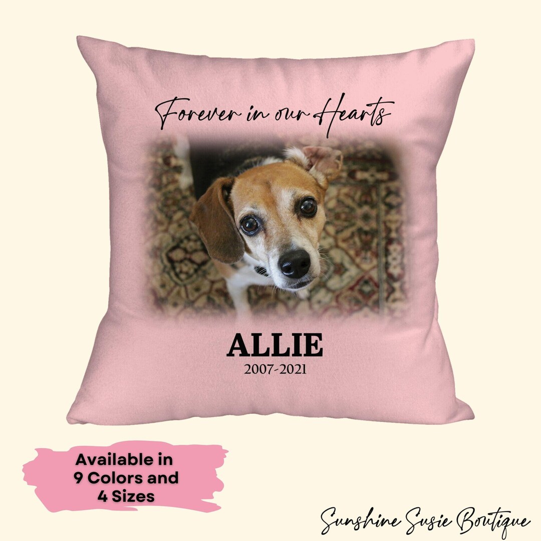 Personalized Pet Memorial Pillow Cover, Custom Photo Keepsake - Etsy