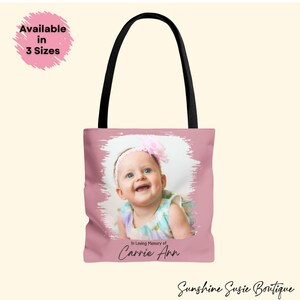 Memorial Personalized Tote Bag Personalized Tote Bag Photo Tote Bag Sympathy Gift Memorial Gift