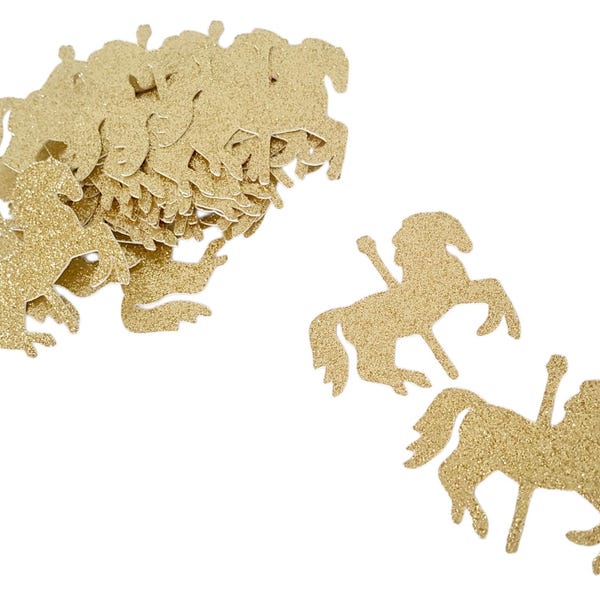 Carousel Die Cuts. Glitter Carousel Confetti. 30 count.