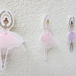 Striscione con ballerina. Striscione rosa per balletto. Ballerina con tutù. Decorazioni per feste a tema ballerina. Decorazioni per compleanno. Completamente assemblato.