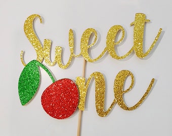 Sweet One Cherry Cake Topper. Cherry Cake Topper. Smash Cake Topper. Cherry Party Theme. Cherry Party Decor.