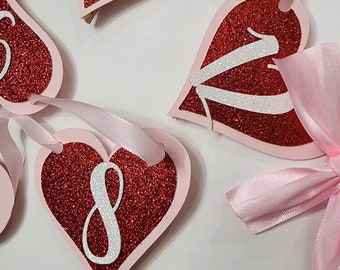 Heart Photo Banner.  Handcrafted Heart Garland. Picture Display. Heart Party Decorations. Event Planner. Heart Picture Banner.
