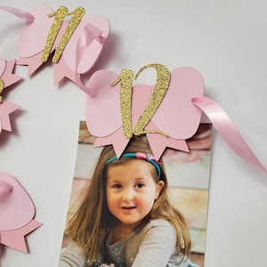 Pink Bow Photo Banner.  Pink Bow Picture Display. Hair Bow Party Decorations. Hairbow Party Theme. Fully assembled.