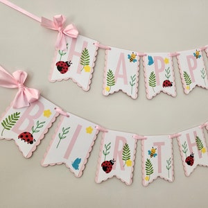 Lovebug Banner. Love Bug Happy Birthday Garland. Ladybug Party Decorations. Birthday Decorations.