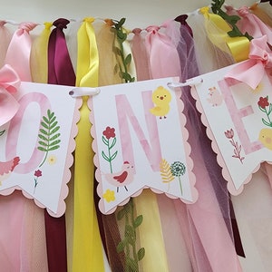 Party Chicks High Chair Banner. Chick ONE banner.  This chick is Turning One. First Birthday banner. Birthday Garland. Party decorations.