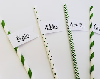 Personalized Name Straws. Set of 10. Custom Name Straws. Party Decorations.