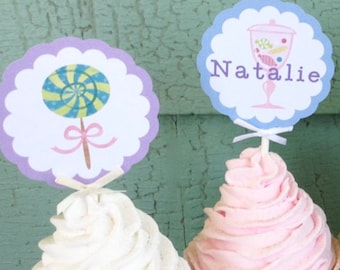 Candy Sweet Shoppe Cupcake toppers candy party theme