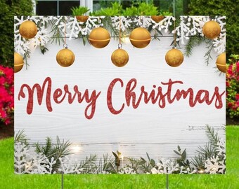 Merry Christmas Yard Sign. Printed Sign. Merry Christmas Sign. Christmas Lawn Sign. Christmas Outdoor Decor. Christmas Decor.