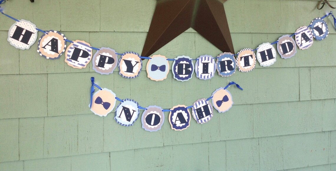 FOZEE Little Man Banner With Mustache & Bow Tie - Boy Baby Shower Or 1st Birthday Decoration Banner In Gold Glitter - View #8