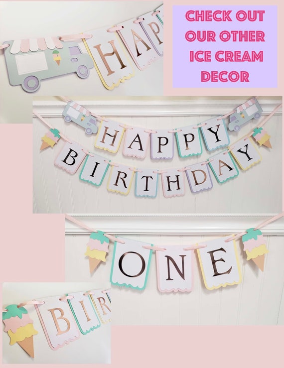 Ice Cream Party Watercolor Garland 9 Feet Long Popsicle -  Finland