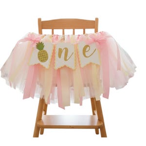 Pineapple High Chair Banner: Tropical First Birthday Decor image 3