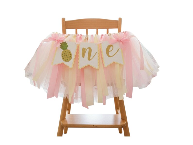 Pineapple High Chair Banner: Tropical First Birthday Decor image 3