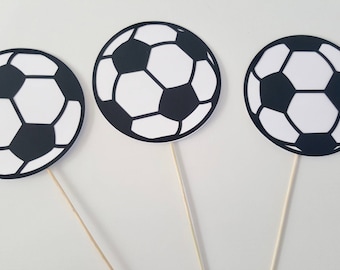 Soccer Ball Centerpieces. Set of 3. Soccer Birthday party decorations.