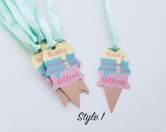 Ice Cream Cone Favor Tags: Handmade Birthday Party Decor