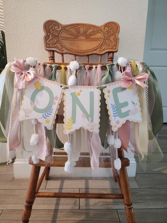 Silly Goose High Chair Banner: First Birthday Party Decor