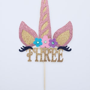 Unicorn Cake Topper. Unicorn Horn Cake Decoration. Unicorn birthday. Glitter Unicorn. image 8