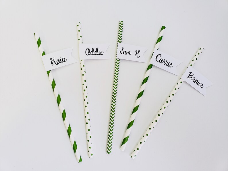 Personalized Name Straws. Set of 10. Custom Name Straws. Party Etsy